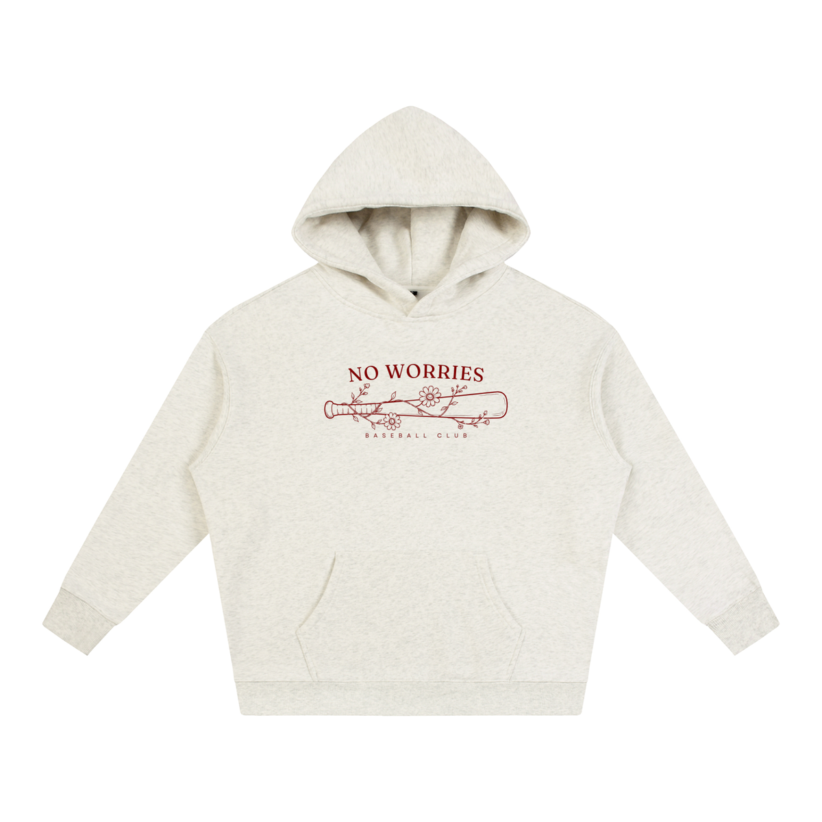 No Worries Baseball Club | Hoodie | Maroon