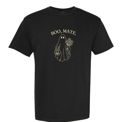 Boo, Mate black Comfort Colors tee