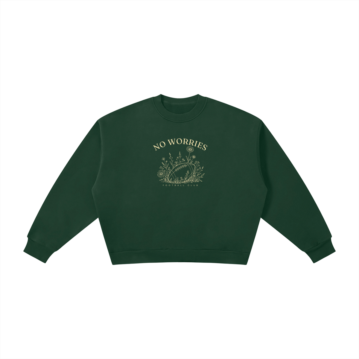 No Worries Football Club | Boxy Fleece Crewneck