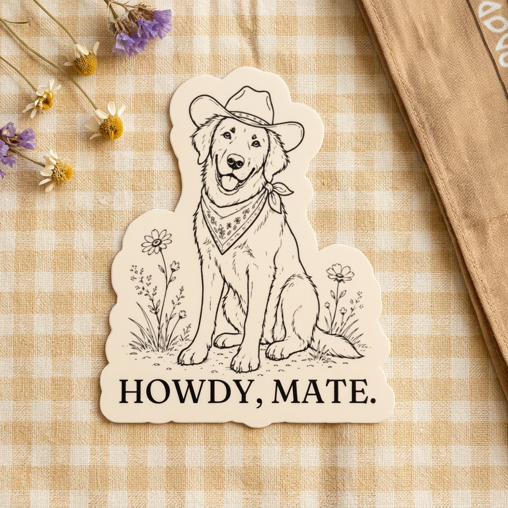 Howdy Mate Dog sticker