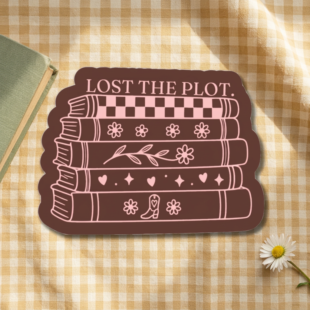 Lost the Plot Stacked Books sticker