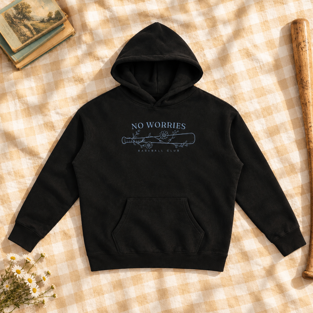 No Worries Baseball Club hoodie