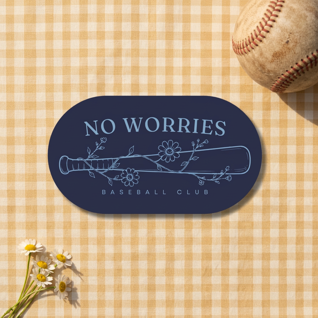 No Worries Baseball Club sticker