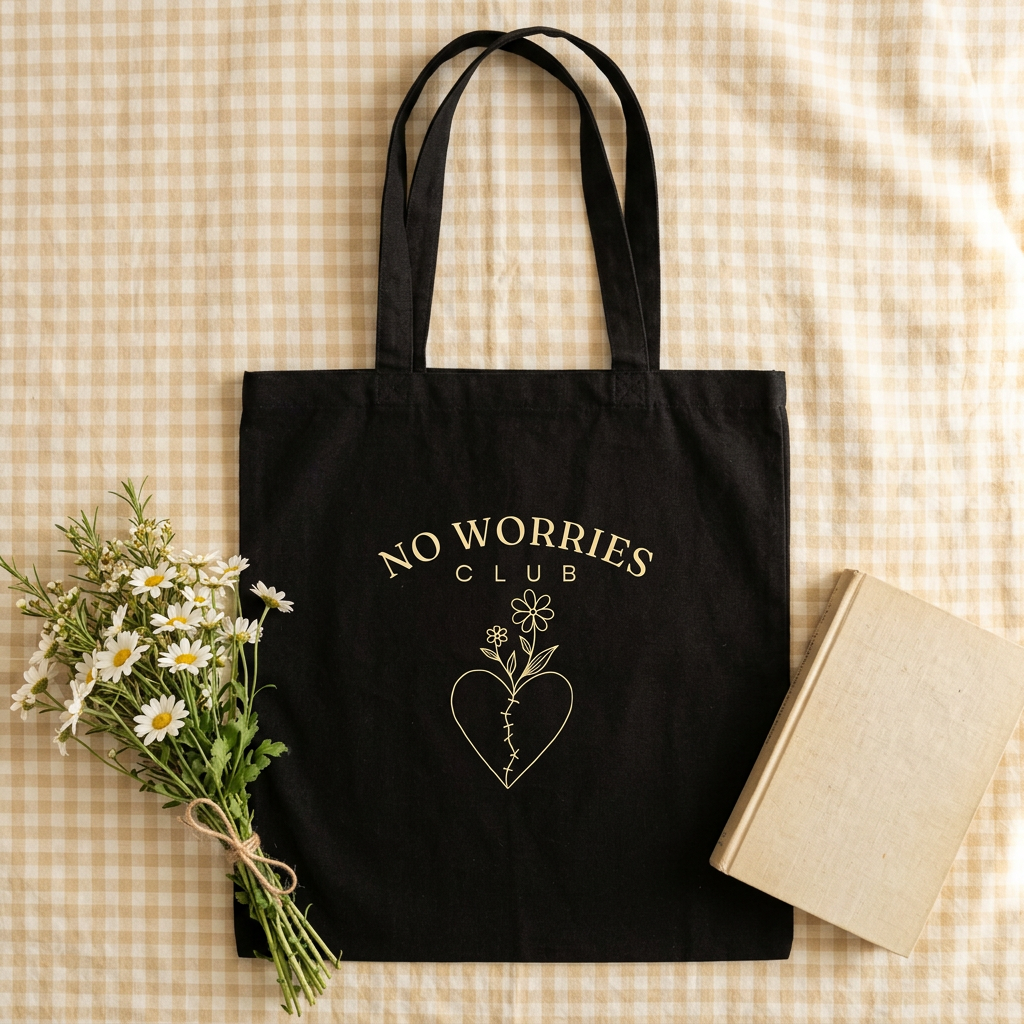 No Worries Club black tote