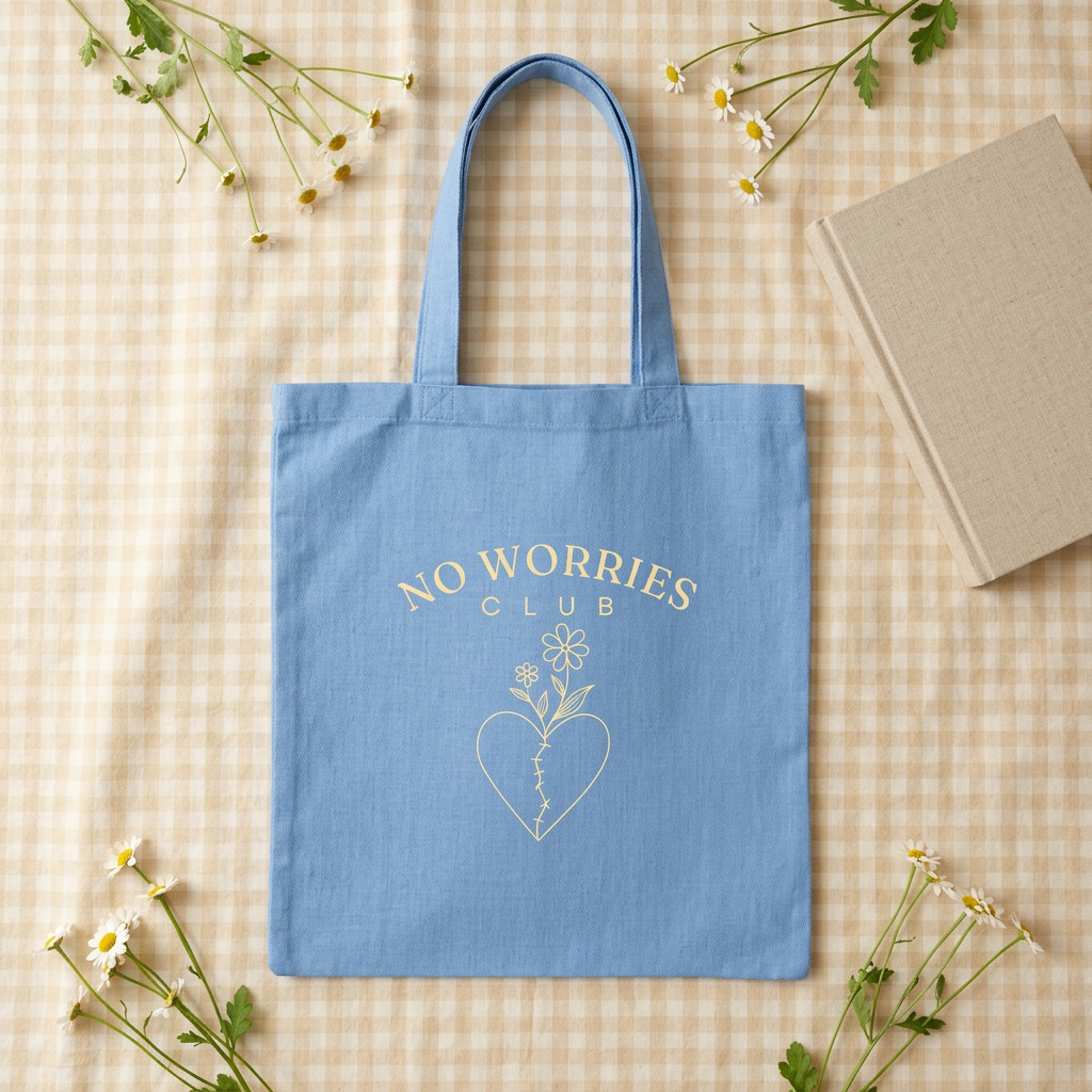 No Worries Club Carolina Blue tote