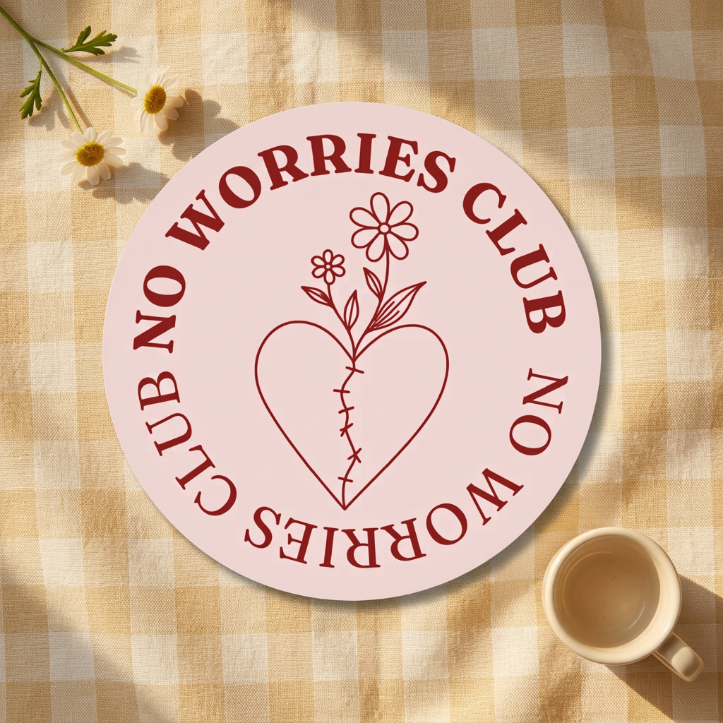 No Worries Club Heart sticker