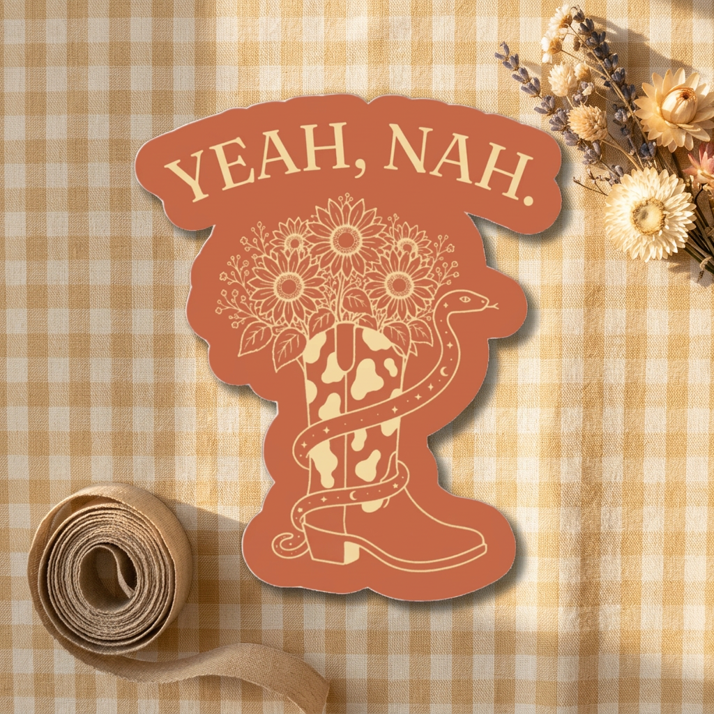 Yeah Nah Boot sticker